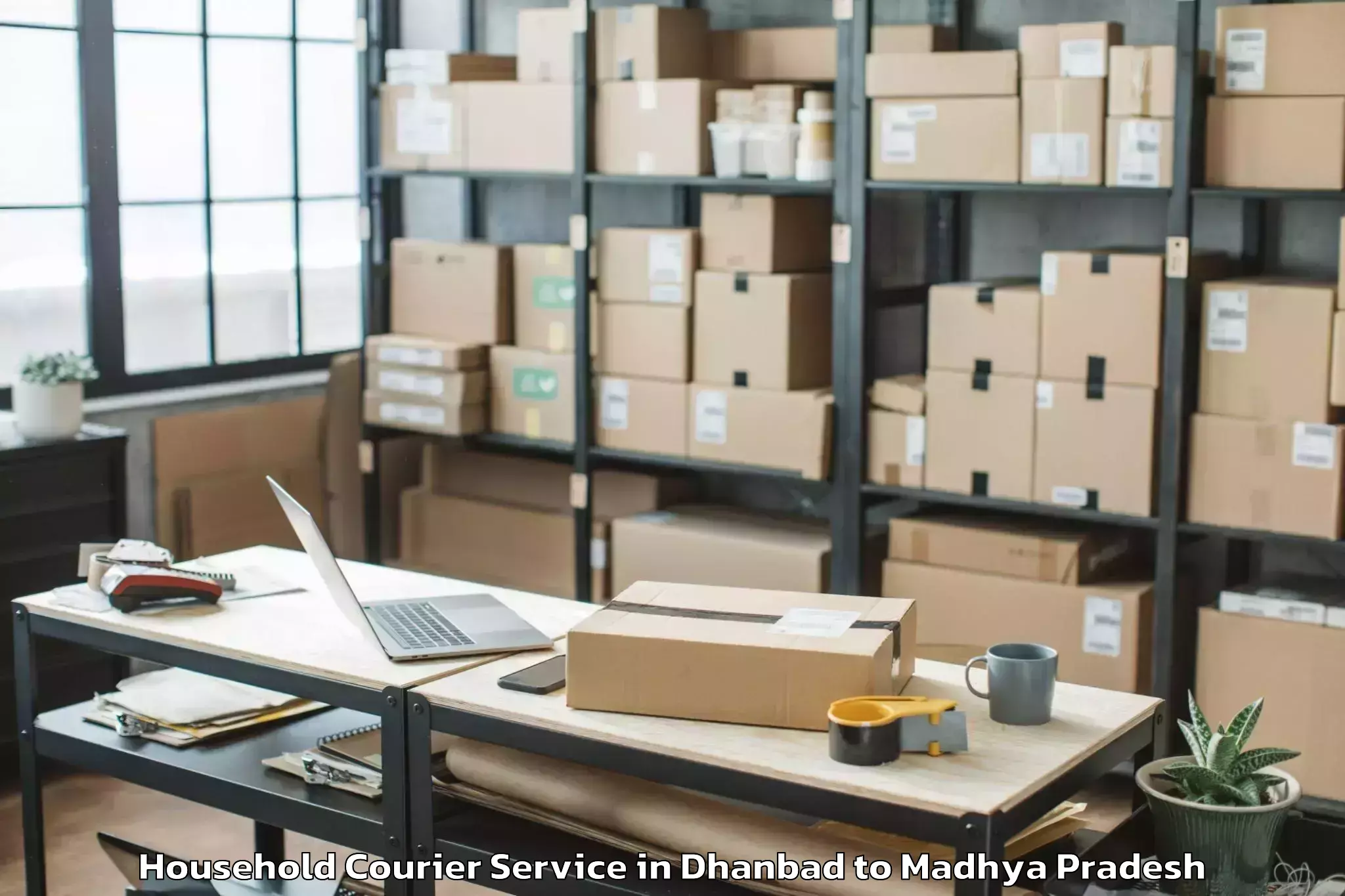 Top Dhanbad to Mandleshwar Household Courier Available